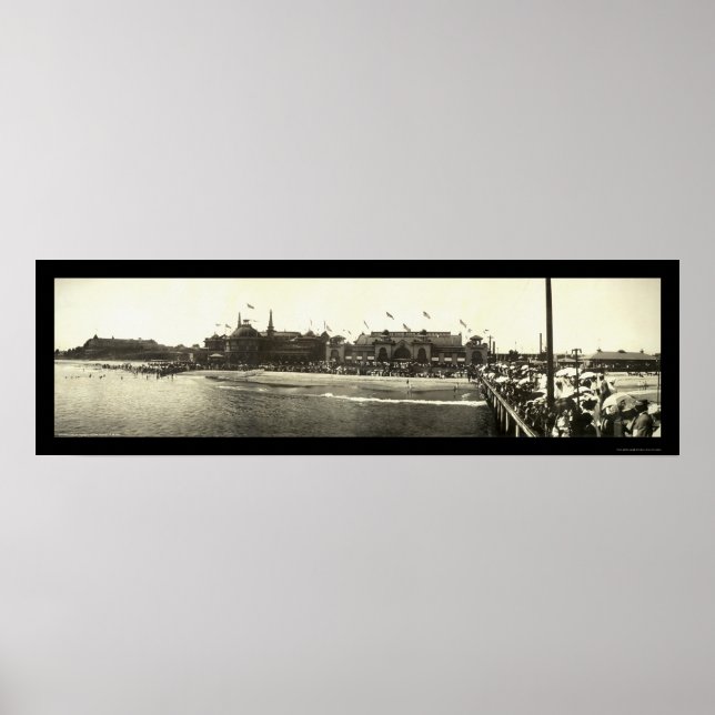 Póster Papais noeis Cruz CA Beach Foto 1908 (Frente)