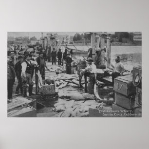 Póster Papais noeis Cruz, CA - Cena do Cais do Pescador