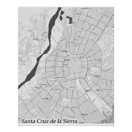 Póster Papais noeis Cruz de la Sierra, poster de mapa