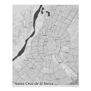 Póster Papais noeis Cruz de la Sierra, poster de mapa