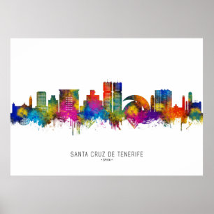 Poster Papais noeis Cruz de Tenerife Espanha Skyline