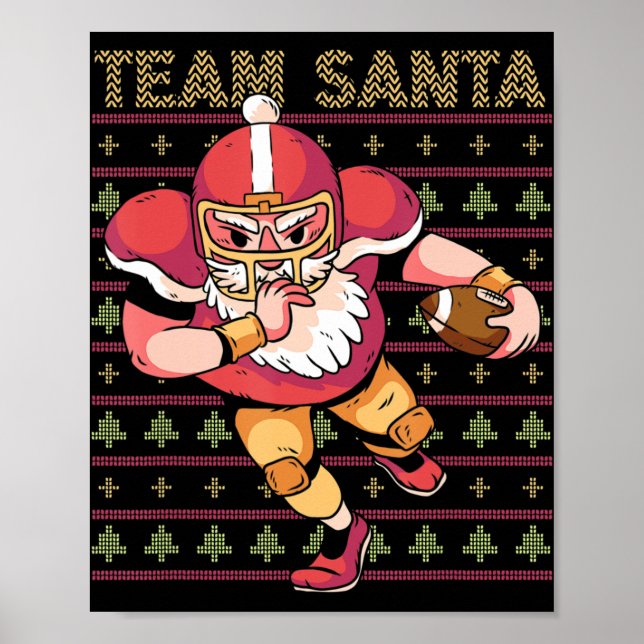 Poster Papais noeis da Equipe de Natal de Futebol (Frente)