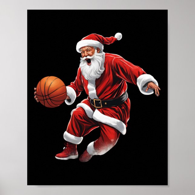 Poster Papais noeis de basquete Slam Dunk Ugly Natal (Frente)