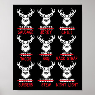 Poster Papais noeis de caça de veados de Natal engraçados