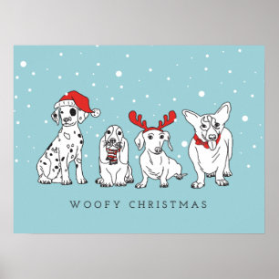 Poster Papais noeis de Cão de Natal Cães de Natal Cães
