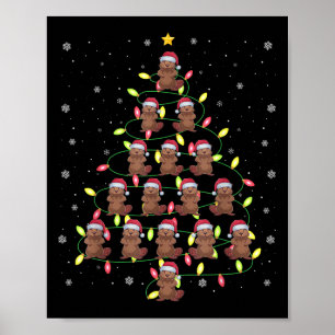 Poster Papais noeis de castor Árvore de Natal Luz Rua doc