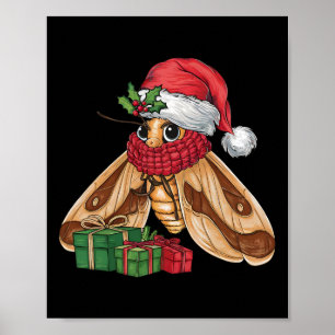 Poster Papais noeis de Férias do Natal Moth Lover