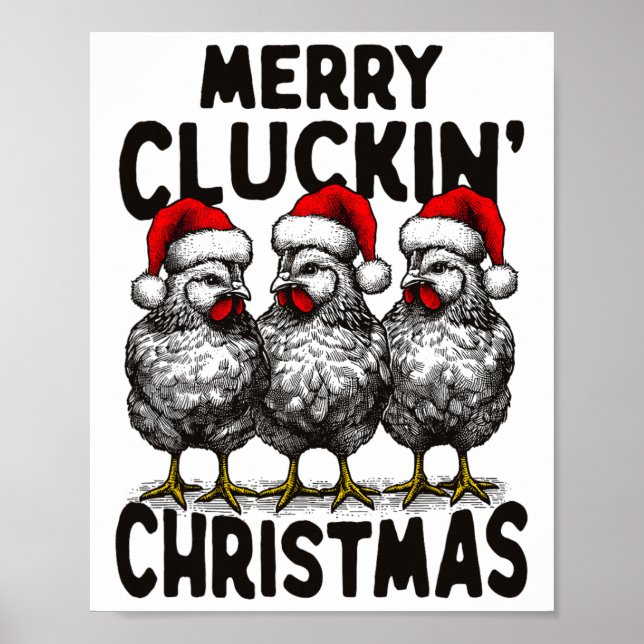 Poster Papais noeis De Frango De Festa De Natal Da Feliz  (Frente)