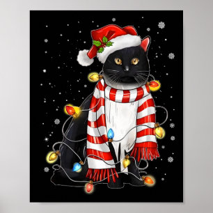 Poster Papais noeis De Gato Preto E Bonito Do Kawaii Tang