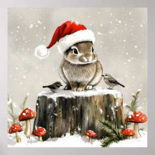 Poster Papais noeis de inverno Bunny Wonderland