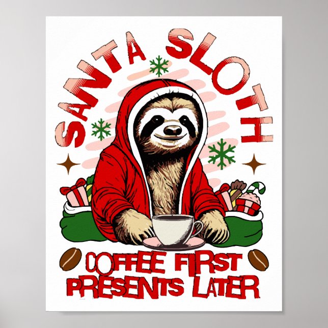 Poster Papais noeis de lama tomando café (Frente)