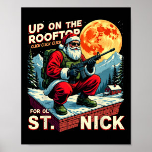 Poster Papais noeis De Natal Acima No Telhado Clique Em