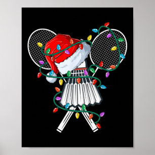 Poster Papais noeis de Natal Badminton Xmas Desportistas