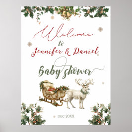 Poster Papais noeis de Natal Chá de fraldas de inverno Be