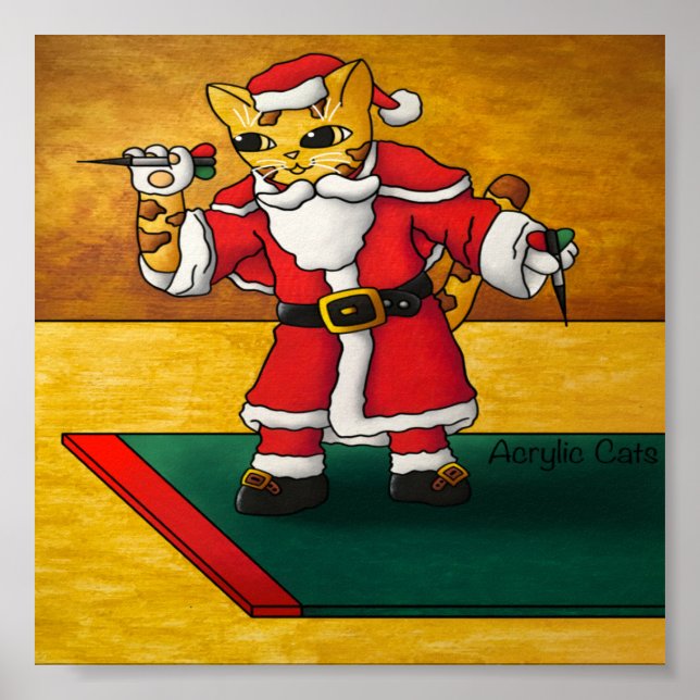 Poster Papais noeis de Natal - Dardos Cat (Frente)