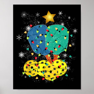 Poster Papais noeis de Natal de Pickleball X Luzes Mas