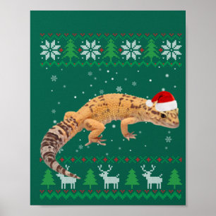 Poster Papais noeis-de-natal de suor feio Leopard Gecko