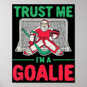 Poster Papais noeis de Natal divertidos, Goalie de Hóquei