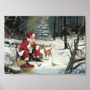 Poster Papais noeis De Natal E Veado De Winter Wonderland