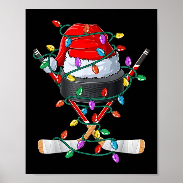 Poster Papais noeis de Natal Hockey Xmas Sports Hall Kids (Frente)
