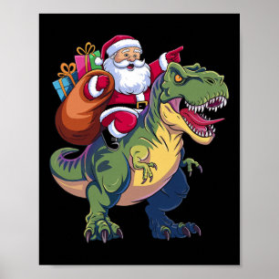 Poster Papais noeis De Natal Levando Meninos Do Dinossaur