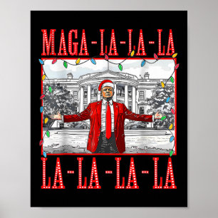 Poster Papais noeis de Natal Mega La La La Engraçado Trum
