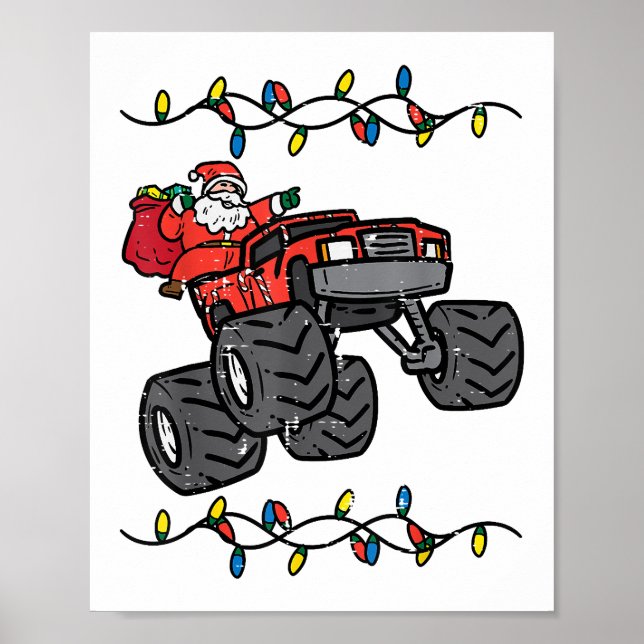 Poster Papais noeis de Natal Monster Truck Boys Toddler Y (Frente)