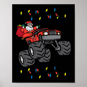 Poster Papais noeis de Natal Monster Truck Xmas Boys Todd