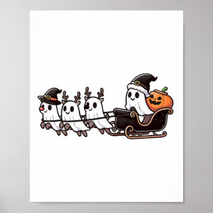 Poster Papais noeis de Natal Reindeer Ghost Happy G