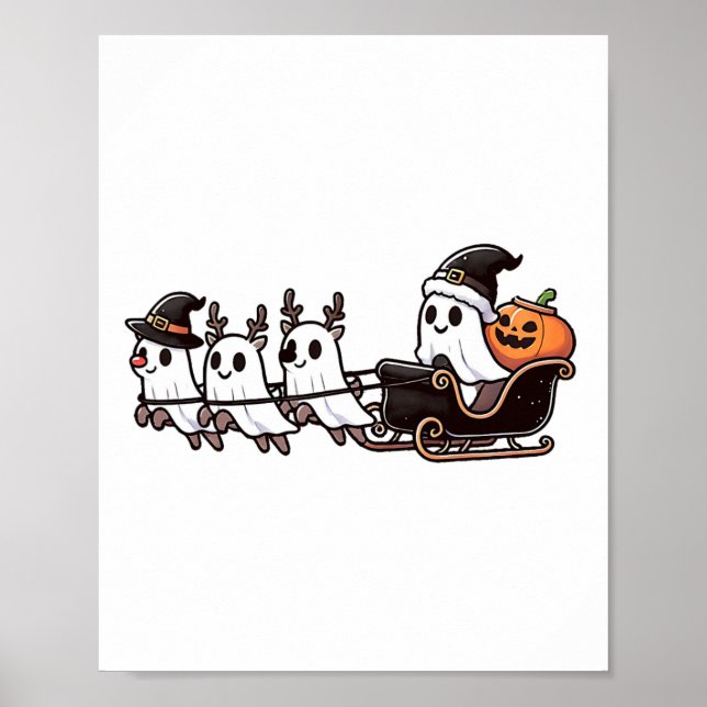 Poster Papais noeis de Natal Reindeer Ghost Happy G (Frente)
