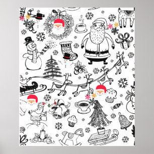 Poster Papais noeis de Natal retrógrados