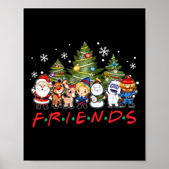 Poster Papais noeis de Natal Rudolph Snowman Família Xma (Frente)