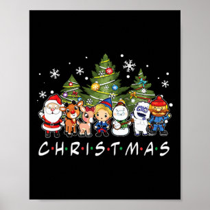 Poster Papais noeis de Natal Rudolph Snowman Família Xma