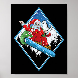 Poster Papais noeis de Natal Snowboard