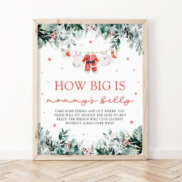 Poster Papais noeis de Natal Vermelho Quão Grande É A Mam