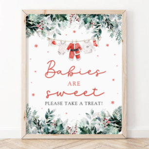 Poster Papais noeis de Natal Vermelhos Bebês São Doentes 