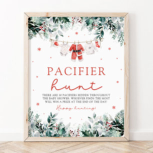 Poster Papais noeis de Natal Vermelhos Chá de fraldas de 