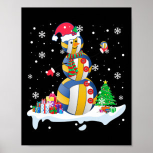 Poster Papais noeis de Neve Jogadores de Golfe e Voleibol