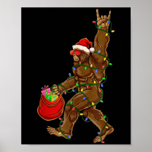 Poster Papais noeis de Pé Grande Luzes de Natal Rock Engr