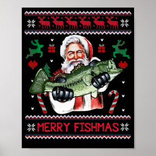 Poster Papais noeis de pescado felizes pescando suéter d