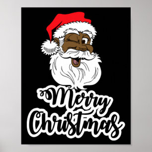 Poster Papais noeis de piscar preto feliz natal africano
