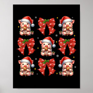 Poster Papais noeis De Porco Fazenda De Arco De Natal Pig