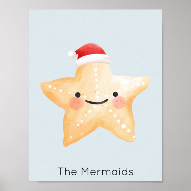 Poster Papais noeis de Starfish Natal (Frente)