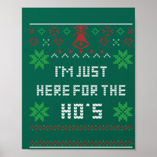 Poster Papais noeis de suéter de Natal Feias Estou aqui p