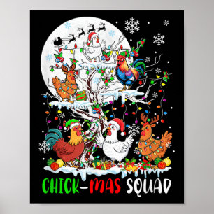 Poster Papais noeis Do Grupo Xmas Do pintinho Na Árvore