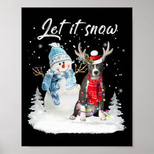 Poster Papais noeis do Nose Azul Cachorro Natal Snowman X