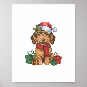 Poster Papais noeis do Partido Xmas Labradoodle Dog Cris