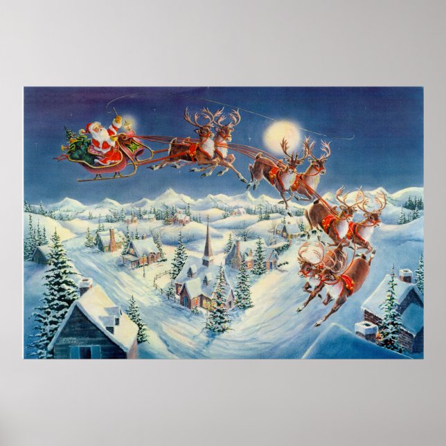 Poster PAPAIS NOEIS e SLEIGH por SHARON SHARPE (Frente)