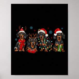 Poster Papais noeis Engraçados Dachshund Natal Dachshund