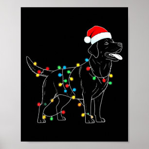 Poster Papais noeis Engraçados Labrador Retriever Luzes D